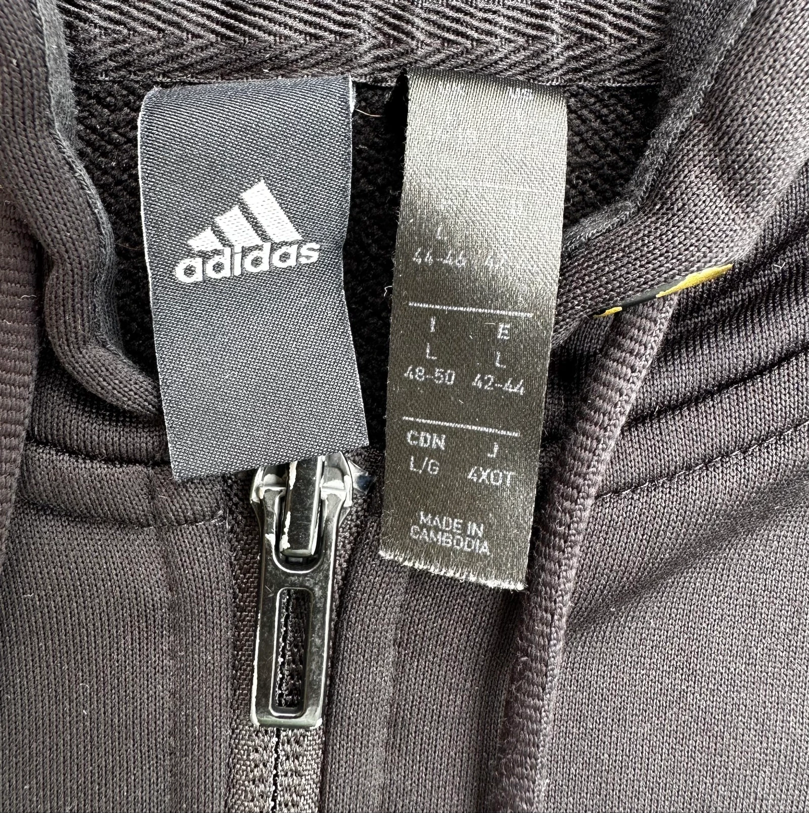 Adidas jaqueta com capuz, tamanho L original 3 riscas – photo 5